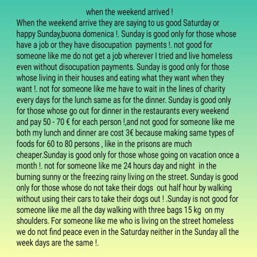 when the weekend arrived !