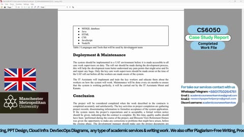 Student Work (Assessment Case Study Report) | CS6050 Software Development | MMU UK