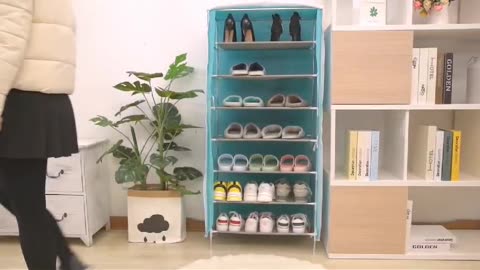 Shoe Rack 8 Floor Cloth Covered