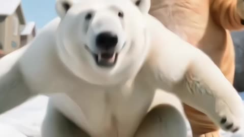 "Clever Cat Holiday Surprise🐱🐻🍺| Bear Last Trip😂💀🍗#CleverCat #CatAndBear #animalcomedy #funny