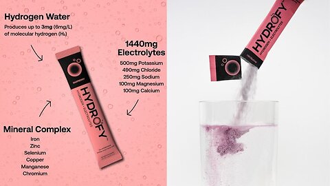Hydrofy Hydrogen Water & Electrolyte Drink Packs