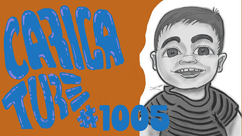 Happy Baby Black & White Caricature Fine Art | Juno's Caricatures | Artist Juno | #1005
