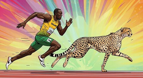 USAIN BOLT vs CHEETAH 400M SPEED COMPARISON [3D]