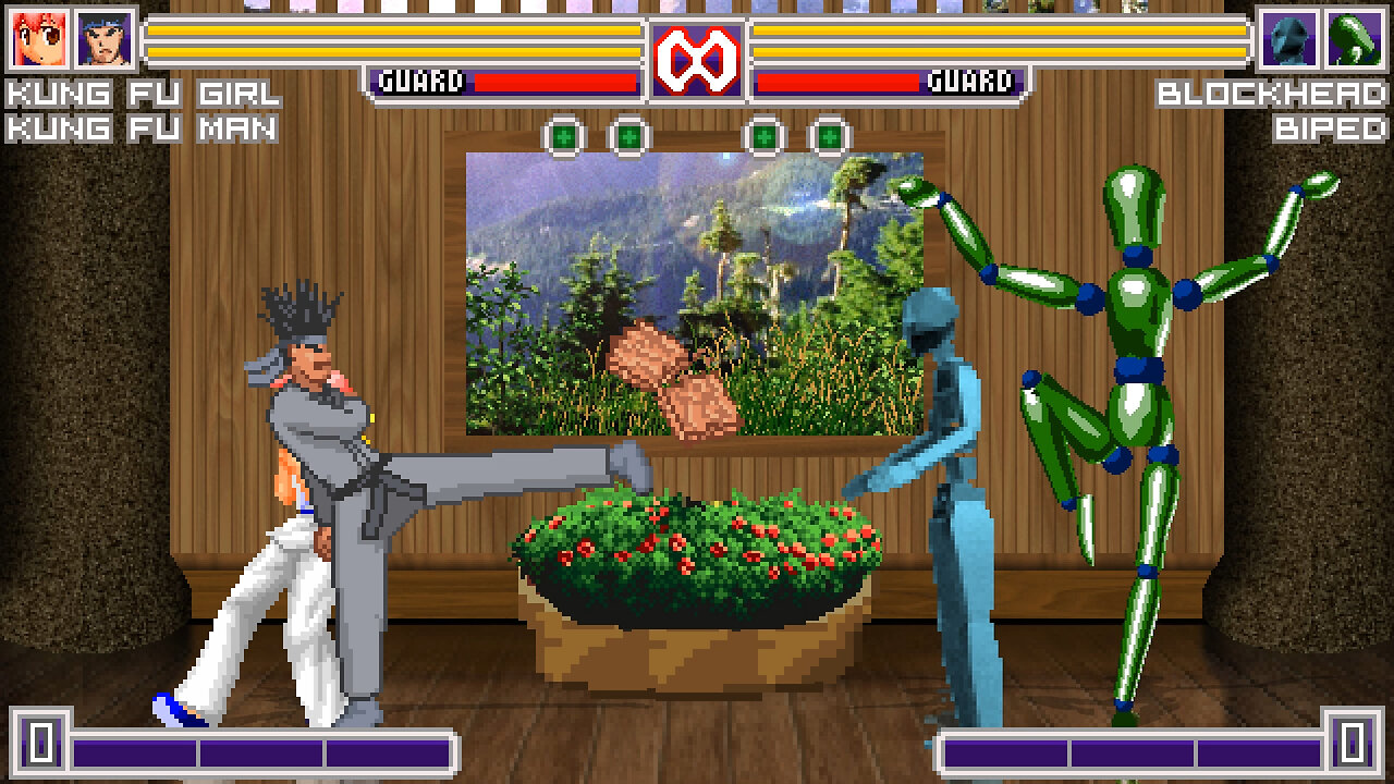 MUGEN - OCs - Kung Fu Man & Kung Fu Girl vs. Biped & Blockhead - Download