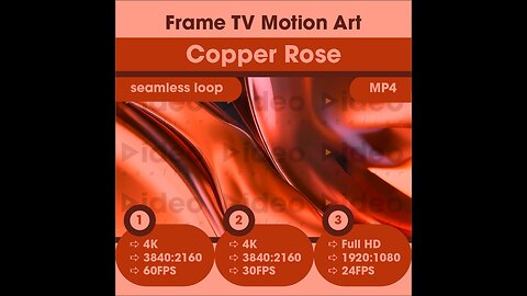 🌹Copper Rose • Frame TV Motion Art Video • Low Stim • 4K • Seamless | Virtual Ambient Calm Modern