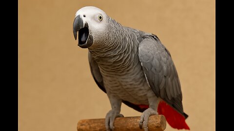 funny dancing parrot on the kitchen