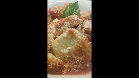 Homemade gnocchi, basil oregano rosemary sauce....