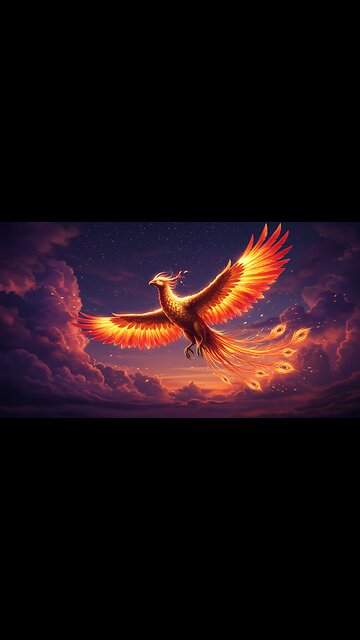 Majestic Mythological Phoenix in Flight | Stunning Sunset Animation
