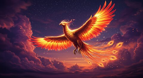 Majestic Mythological Phoenix in Flight | Stunning Sunset Animation