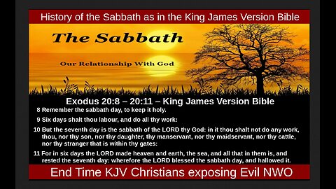 History of the Sabbath as in the King James Version Bible