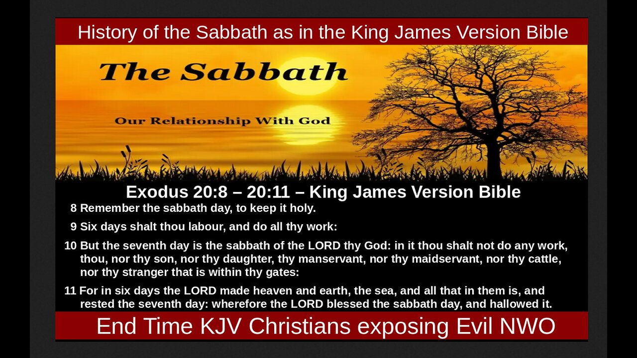 History of the Sabbath as in the King James Version Bible