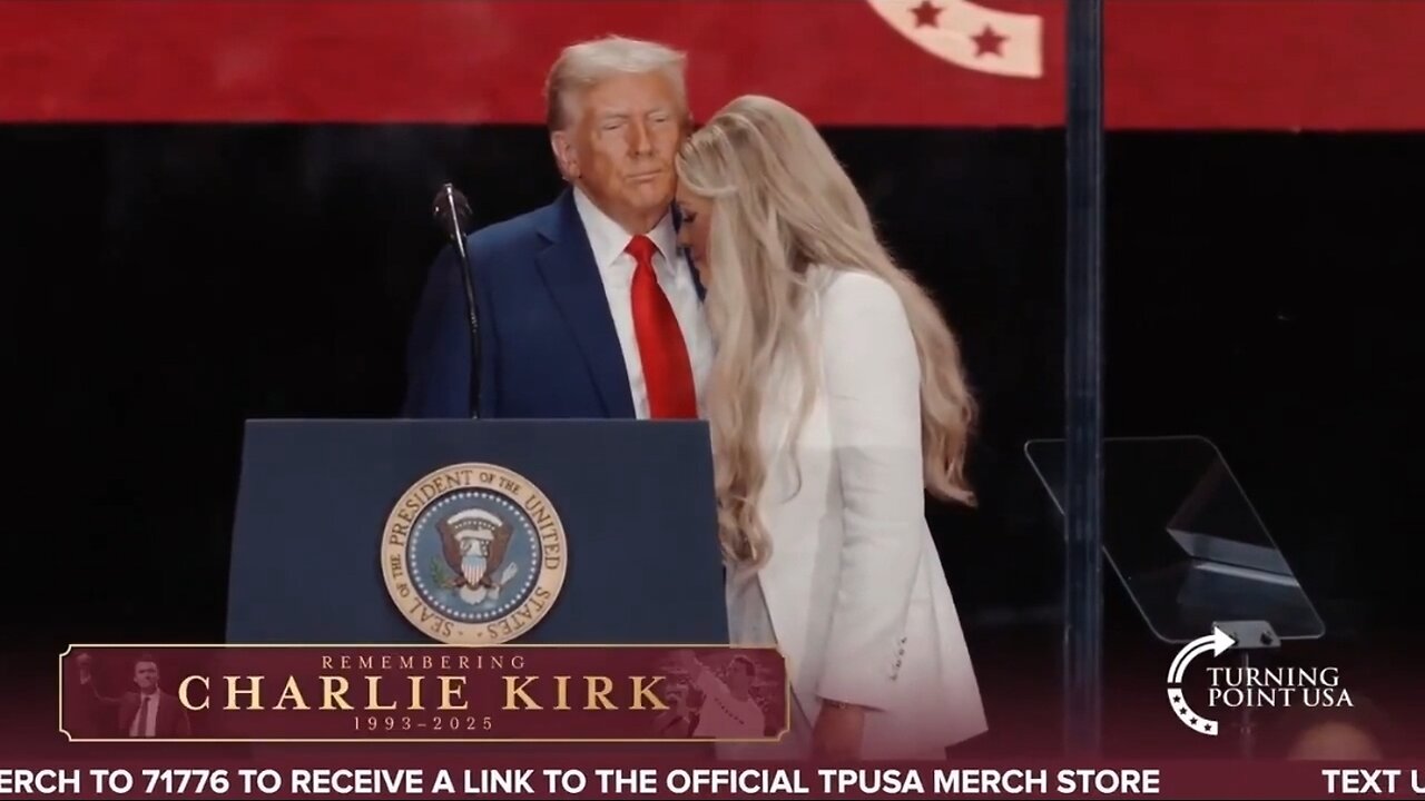 Erika Kirk Emotionally Joins Trump On Stage At The Memorial Service