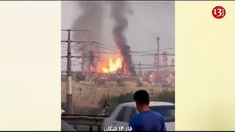 Video of Iranian natural gas plant burning after powerful strike