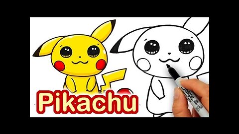 How to Draw Pokemon Go - Pikachu Cute step by step Easy