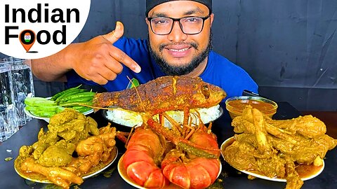 Spicy ASMR Mutton Curry, Chicken Liver, Chicken Feet Curry, Full Fish Fry, Prawns Masala & Rice