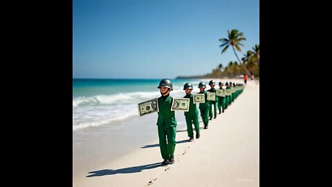 Soldiers Walking On A Beach Gif