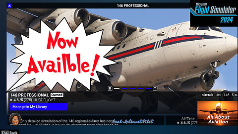 BAe 146 Professional Native MSFS 2024▫️KEWR to KDCA Full Flight