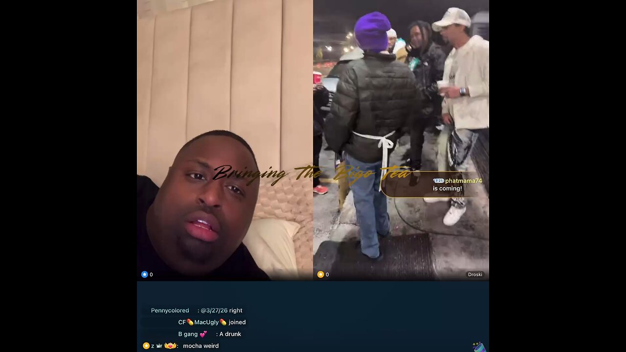 Droski keep laying his phone down Mocha got it for him.