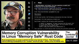 Memory Corruption Vulnerability in Linux "Memory Safe" Rust Code