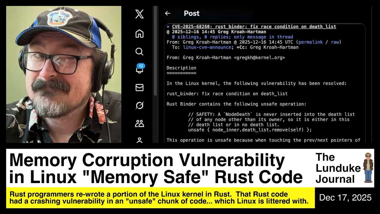 Memory Corruption Vulnerability in Linux "Memory Safe" Rust Code