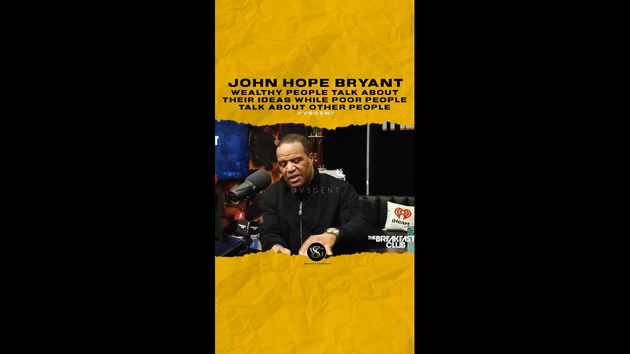 @johnhopebryant Wealthy people talk about their ideas while poor people talk about other people