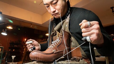 100% Handcrafted! A Man Turns Raw Leather into Handmade Leather Boots