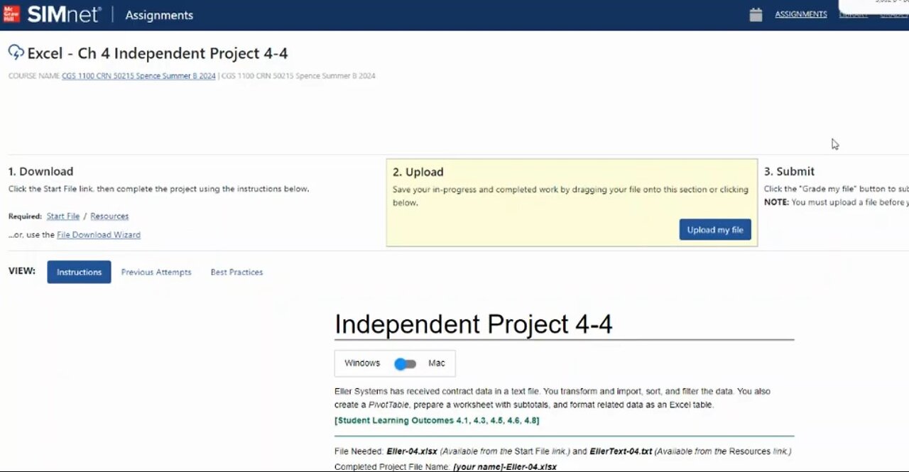 Excel 2021 In Practice - Ch 4 Independent Project 4-4 | SIMnet Assignment