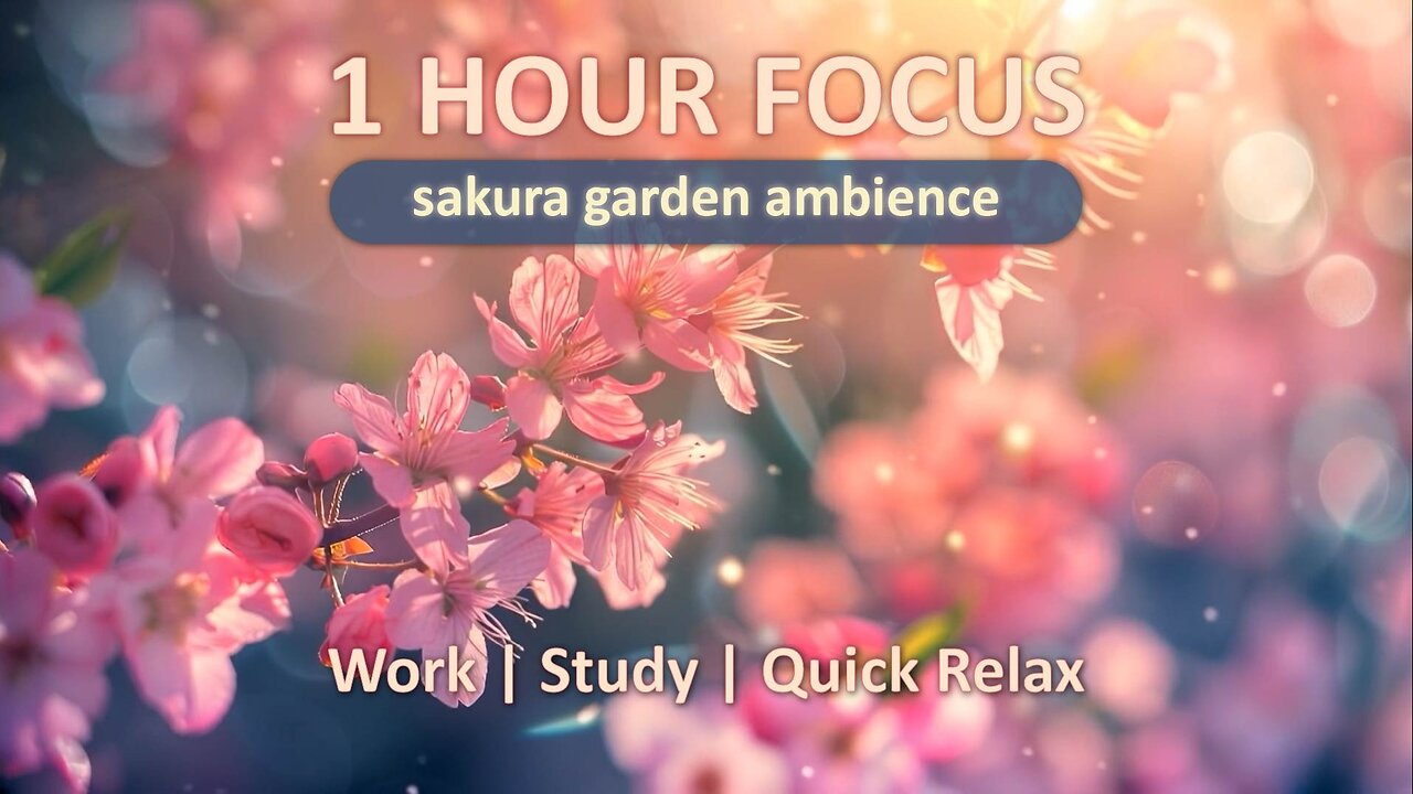 1 Hour Of Soft Garden Ambience | Study, Work, Focus | Birdsong, Chirping, Sunlight, Sakura