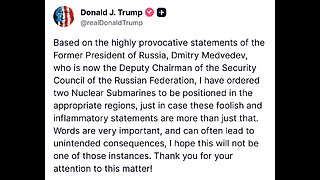 @POTUS on repositioning two U.S. nuclear subs: "We had to do that...