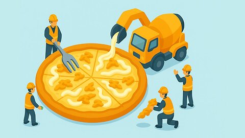 Tiny Crew builds GIANT CHICKEN & CATUPIRY PIZZA with perfect creamy finish!