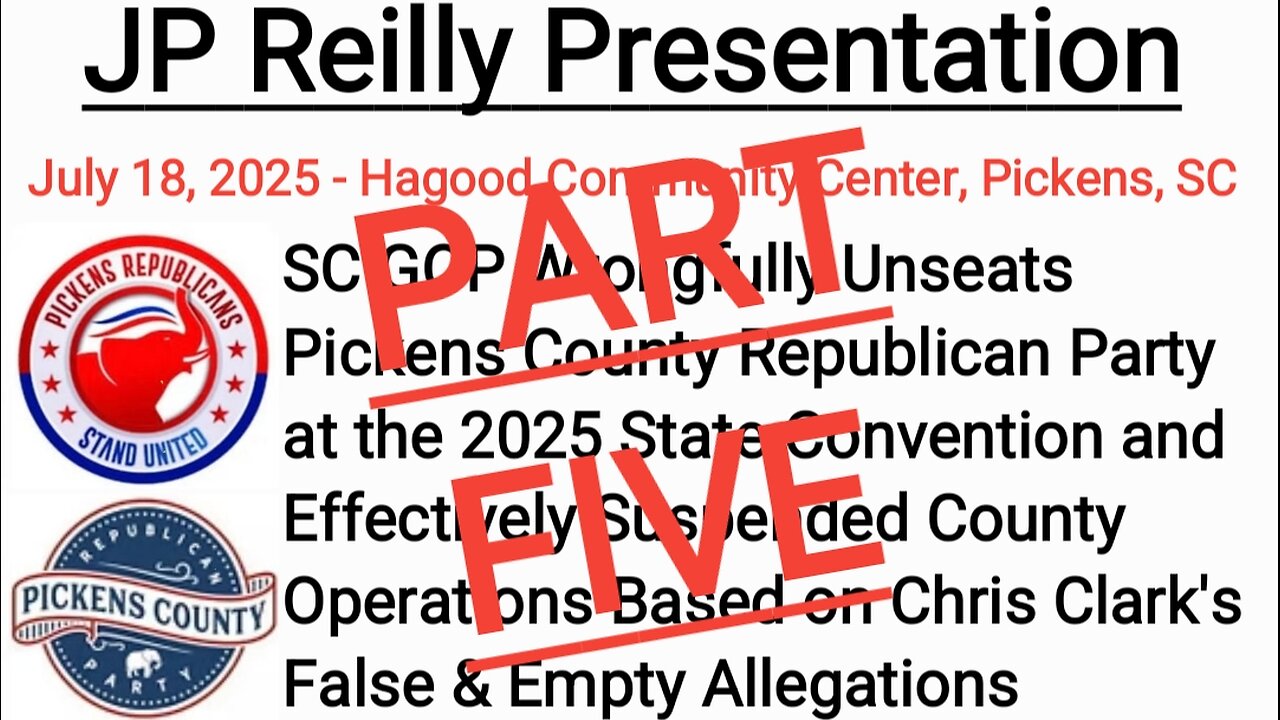 SC GOP Unseats Pickens, Part 5
