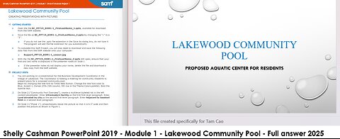 Shelly Cashman PowerPoint 2019 | Module 1: End of Module Project 1 | Lakewood Community Pool (2025)