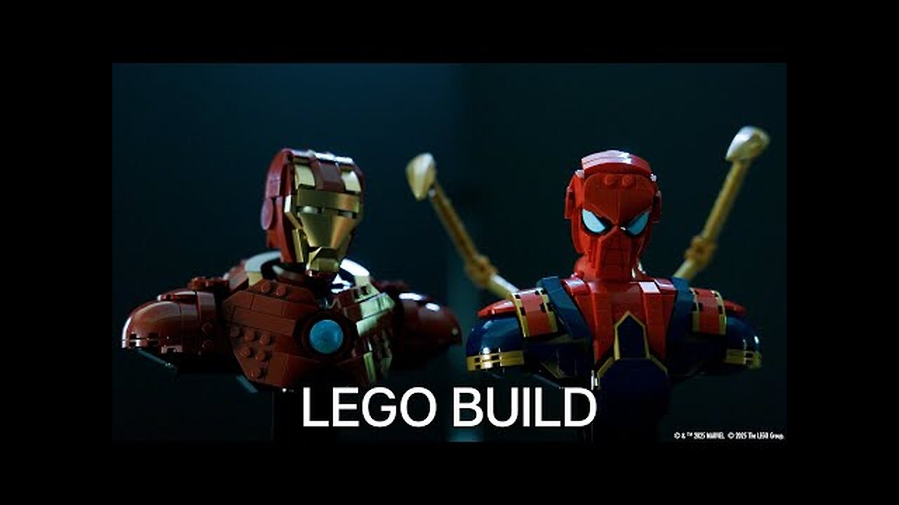 Let’s Build LEGO Iron Spider-Man & Iron Man Busts Relaxing LEGO Speed Build Marvel LEGO