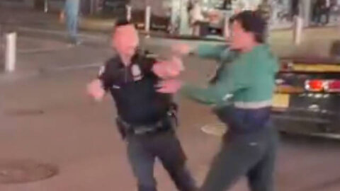 Very Effeminate Man Punches Cop in NYC