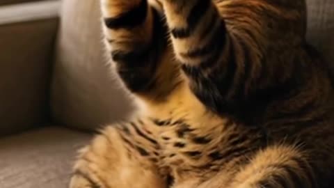 The cat drinks beer