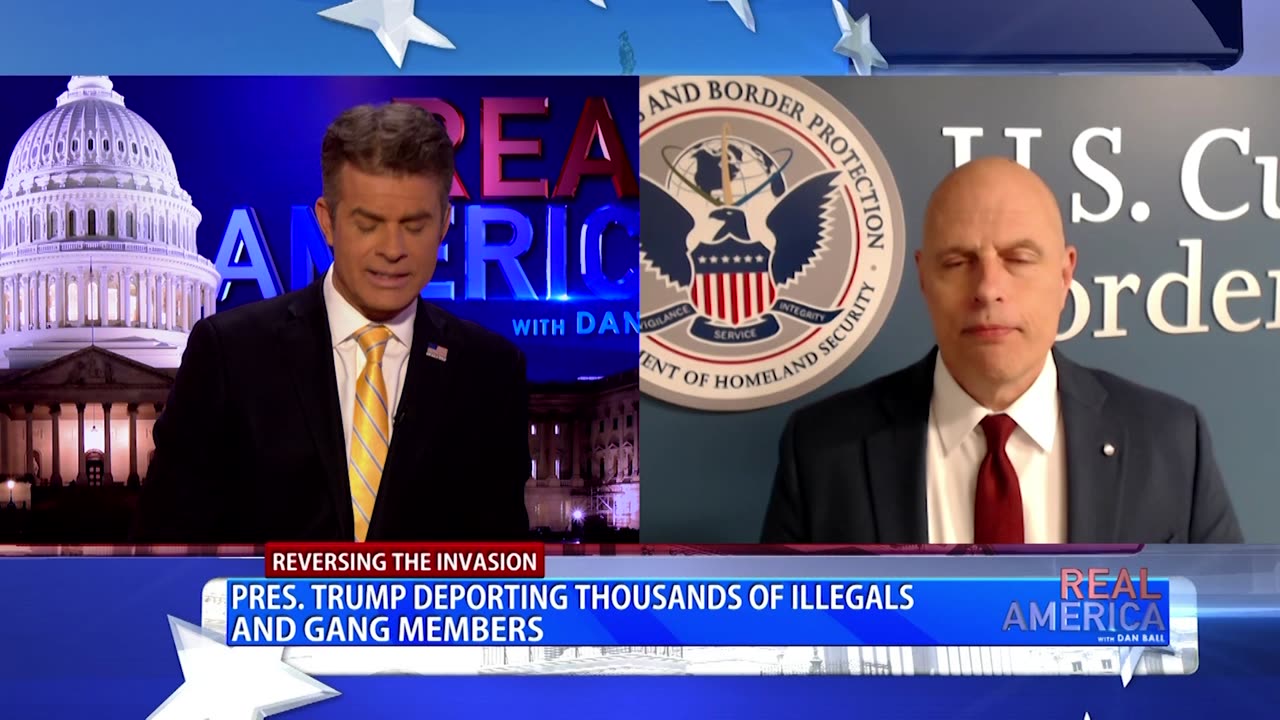 REAL AMERICA -- Dan Ball W/ Ron Vitiello, Border Crossings Drop 94% In One Year, 4/1/25