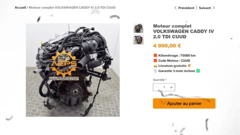 AEPSPIECES.COM - Moteur complet VOLKSWAGEN CADDY IV 2.0 TDI CUUD