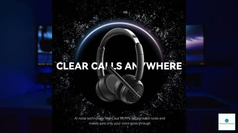 Wireless Headset with Mic for Work, Bluetooth Headset with Microphone (Noise Cancelling &