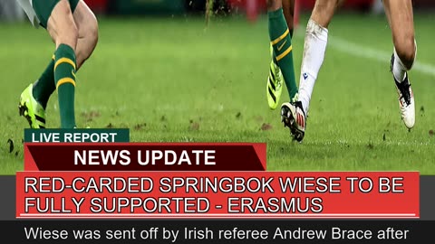 Redcarded Springbok Wiese to Be Fully Supported