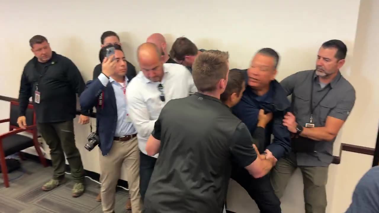 Sen. Alex Padilla Storms DHS Press Conference, Gets Physically Removed