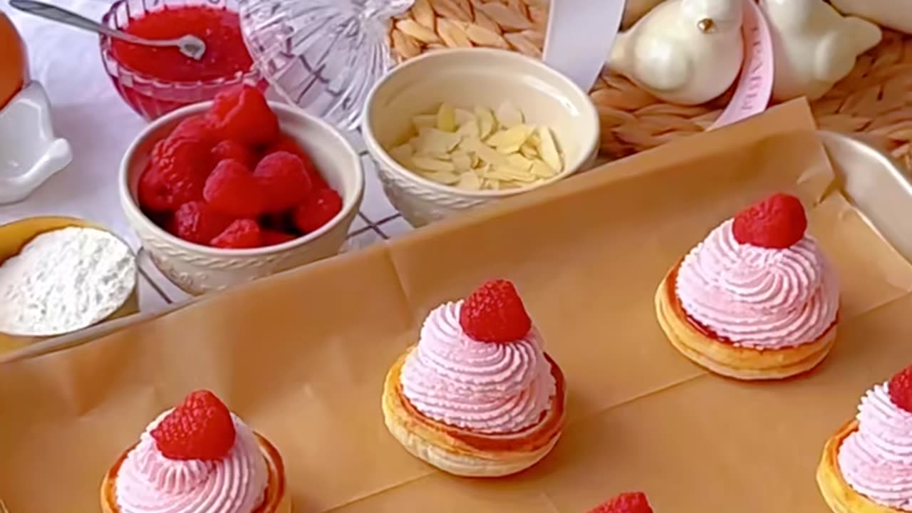 Beautiful Raspberry cream pie