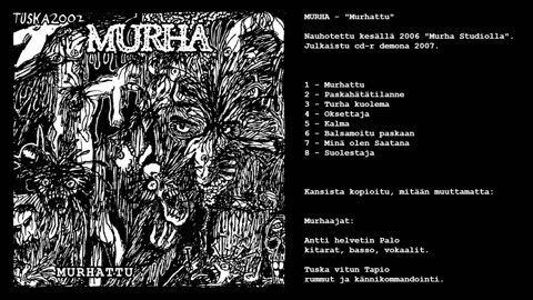 MURHA - Murhattu (Finnish death metal, demo 2007)