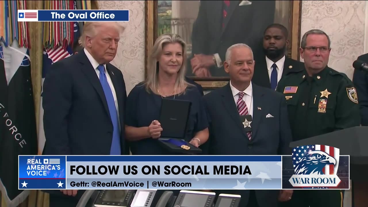 President Trump Hosts Oval Office Events Honoring Law Enforcement, Takes Questions From Media