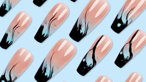 💅 Coffin Press-On Nails – Yellow Bee & Flower Design 🌼🐝