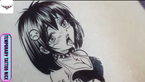 cartoon girl tattos#temporarytattoo #temporarytattoos #temporarytattosticker