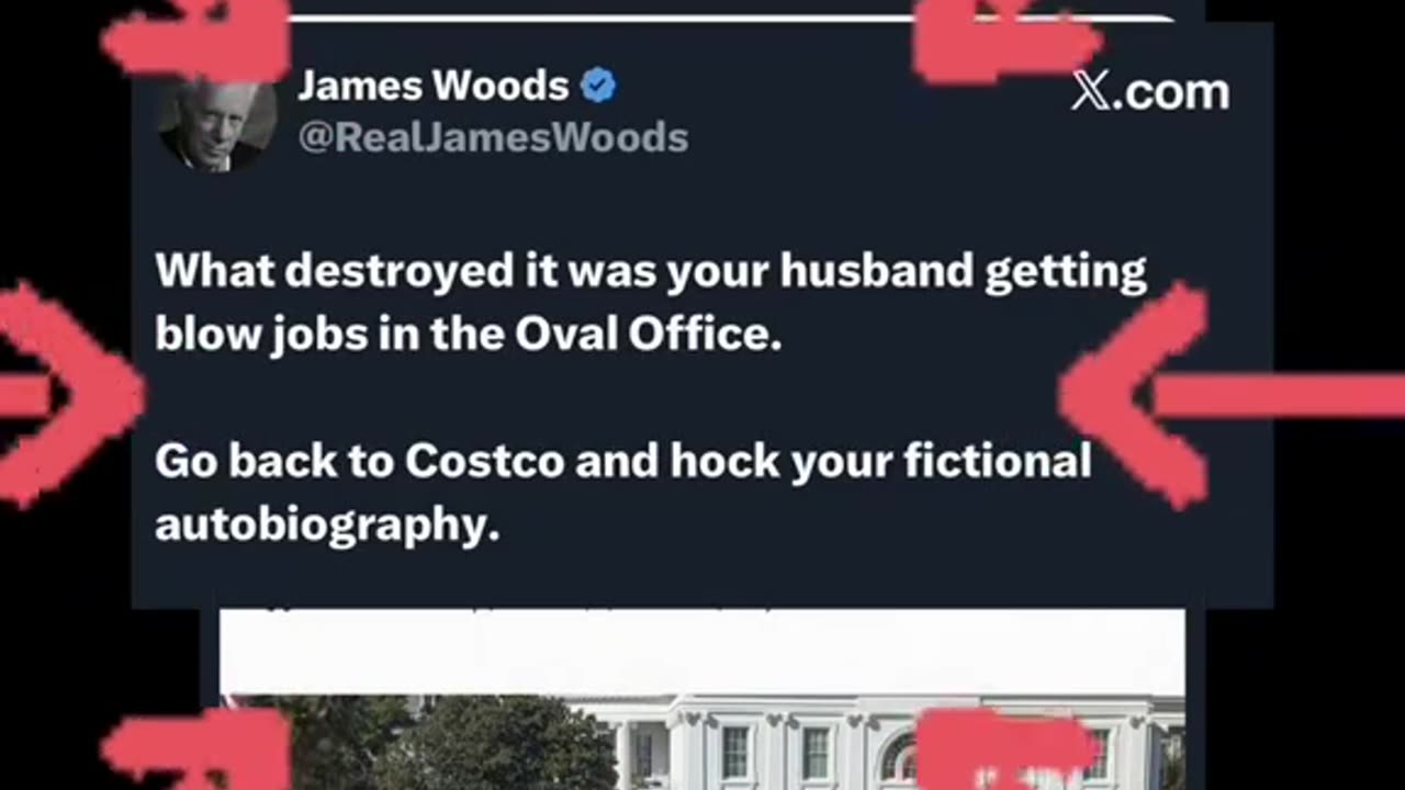 James Woods @RealJamesWood To Hillary Clinton 😝 @HillaryClinton It's not his house..It's your house & he's destroying it