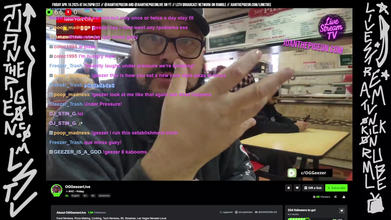 OG GEEZER LIVE NYC IRL AND PIZZA REVIEWS [The Apr.18.2025 Version]