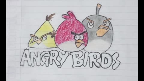 Drawing angry birds and friends using a pencil