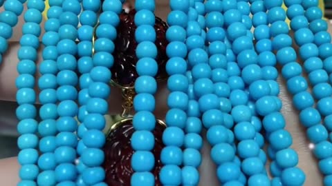 20250718-3 Natural Original Sterling Treatment Sleeping Beauty Turquoise Bead String: Deep