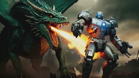 Epic Showdown: Mythical Dragons vs Future Tech ⚔️ Sci-Fi Fantasy Battle Begins!